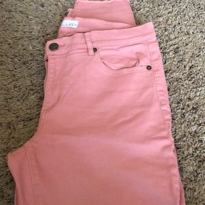 Loft peachy pink ankle jeans